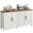 thumbnail image 1 of VASAGLE LIRY Collection - Armoire de Rangement, Buffet, Bahut, Crédence, avec Tablettes Ajustables, pour Entrée, Blanc Rustique et Brun Miel, 1 of 6