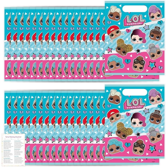 Unique LOL Party Favor Bags Pack - 16 Plastic LOL Goodie Bags & Checklist, LOL Birthday Decorations & Supplies