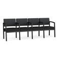 thumbnail image 1 of Fauteuil d'Attente de Réception Lenox en Acier à 4 Places / Acier Noir / Gris Foncé / Noir, 1 of 5