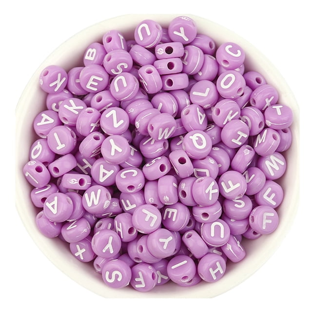 Fasiaou 100 Pcs Letter Beads Kit, Colorful Alphabet Beads for Bracelet, Number Beads Smiley Face Beads Heart Beads and a Roll of Elastic String for Friendship Bracelet Kit.