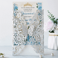 thumbnail image 3 of 20 Set Butterfly Invitation Cards Lace Wedding Invitations with Envelopes(Silver Glitter), 3 of 5