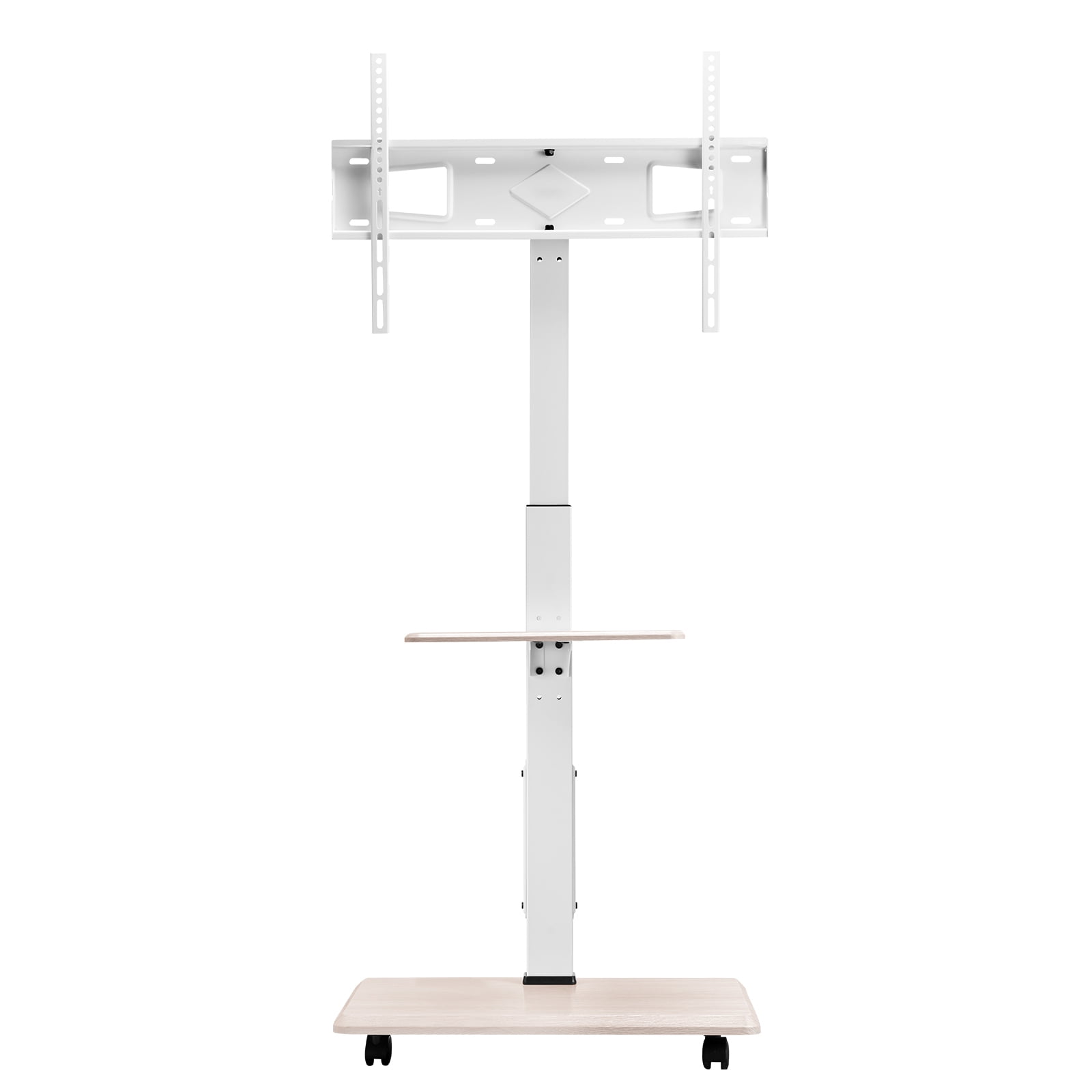KFFKFF TV Stand Mount, Mobile TV Cart for 32-70 Inch Screens, 25° Left-Right Rotation and Height Adjustable TV Mount with Tray, Max VESA 600x400mm