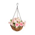 thumbnail image 3 of Hanging Artificial Flowers Basket Decor Chain Flowerpot for Home Patio Porch pink, 3 of 8