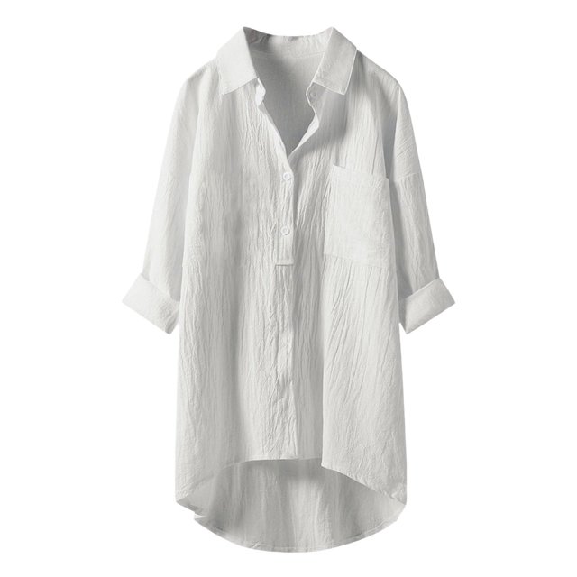 Liquidation! Hauts Grande Taille pour Femmes, Blouse à Manches Courtes d'Été pour Femmes, Blouse Décontractée Unie avec Poches, Col Rabattu, Mode Été