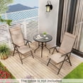 thumbnail image 2 of Costway 2 PCS Patio Folding Dining Chair with 7-Level Adjustable High Backrest for Garden Brown, 2 of 10