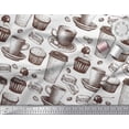 thumbnail image 2 of Soimoi polyester Crepe Fabric Burger,Cupcake & Cups Print Sewing Fabric Yard 42 Inch Wide, 2 of 3