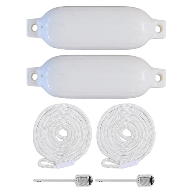 2x Marine Boat Anti Collision with Inflatable Tools, Inflatable Mooring Buoy Dock Float for Sailboats Row Boats Boat Dock Yacht 2m White Rope