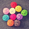 thumbnail image 3 of letairis 10Pcs/lot Artificial 3cm Straw Ball Birthday Party Wedding tion Rattan Yellow, 3 of 8