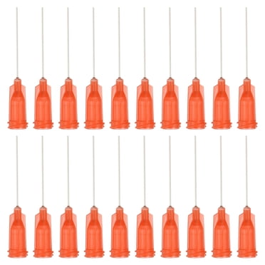 Aiguilles Distributrices 24Ga, 102 Pcs Aiguilles Distributrices Industrielles à Pointe Émoussée 1 Pouce avec Aiguille Luer Lock pour Recharges d'Encres Liquides Colle Adhésive Huile, Rouge