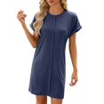 thumbnail image 1 of TJAZFJPA Robe en Dentelle Noire pour Femmes 2025 Mode Décontractée Printemps et Été Col Rond Couleur Unie Manches Courtes Robe Ample Maxi Robes pour Femmes Manches Longues Robes Longues pour Femmes, 1 of 6