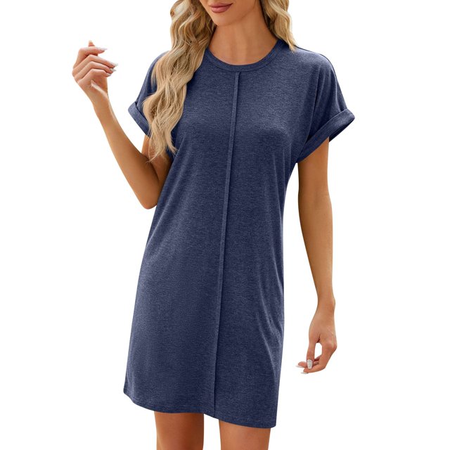 TJAZFJPA Robe en Dentelle Noire pour Femmes 2025 Mode Décontractée Printemps et Été Col Rond Couleur Unie Manches Courtes Robe Ample Maxi Robes pour Femmes Manches Longues Robes Longues pour Femmes