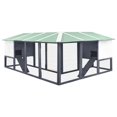 thumbnail image 3 of vidaXL Outdoor Rabbit Hutch with Run Grey and White Solid Fir Wood, 3 of 5