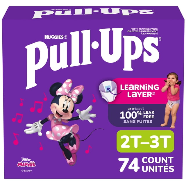 Pull-Ups Girls' Potty Training Pants, 2T-3T (16-34 lbs), 74 Count