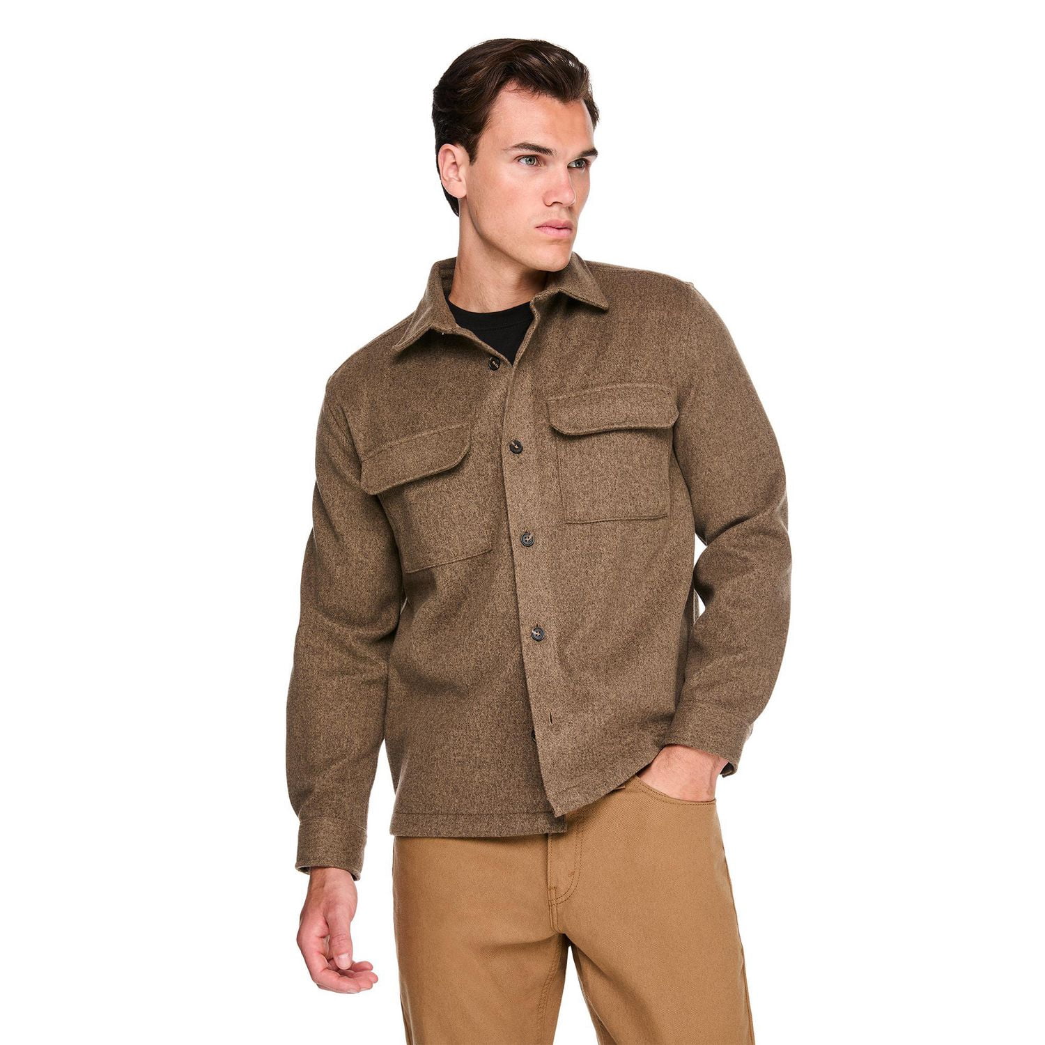 Chemise d’extérieur en flanelle brossée George pour hommes
