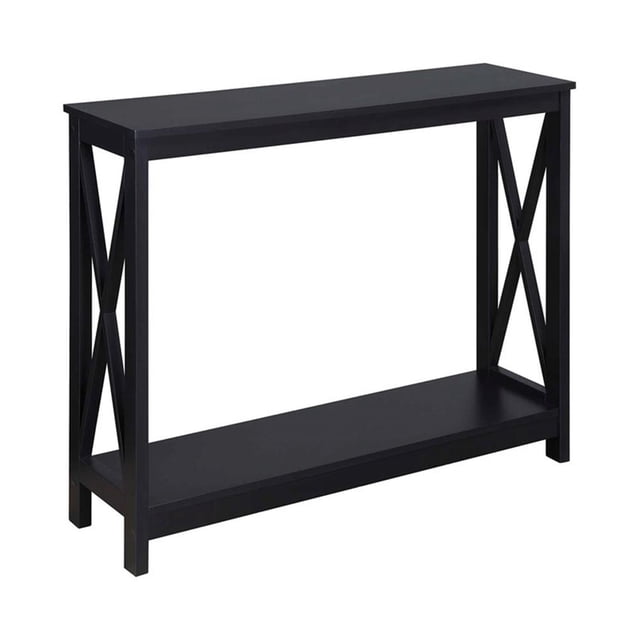 Pemberly Row Table Console Rectangulaire Traditionnelle, Fini Bois Noir
