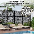 thumbnail image 2 of OUYAWEI Metal Privacy Screen,Freestanding Decorative Divider,Extended Height Privacy Screen with Stable Base for Garden,Crushed glass design, 2 of 8