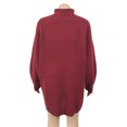 thumbnail image 3 of LUXUR Chandail pour Femmes, Chandail Uni, Hauts, Chandail Chaud d'Hiver, Chandails Tricotés Décontractés, Manches Longues, Rouge Vin, m, 3 of 4