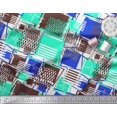 thumbnail image 2 of Soimoi Green Rayon Crepe Fabric Geometric Abstract Print Fabric by Yard 46 Inch Wide, 2 of 3