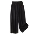 thumbnail image 1 of Timegard Cotton Linen Pants for Women Wide Leg Elastic Waisted Casual Loose 7/8 Trousers with Pockets, 1 of 5