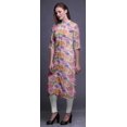 thumbnail image 3 of Bimba Printed Straight Kurtis For Women Button Down Mandarin Indian Tunic Small, 3 of 6