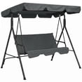 thumbnail image 1 of Outsunny 3-Seat Patio Swing Chair with Adjustable Canopy Grey, 1 of 10