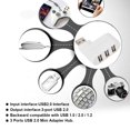 thumbnail image 4 of USB Hubs Ports USB 2.0 Mini Rotate Splitter Adapter Hub Slim Design Backward Compatible 3 Ports Black White, 4 of 7