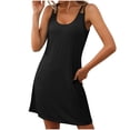 thumbnail image 1 of Liquidation d'Été 2025! Robe pour Femme Grande Taille, Liquidation de Robes d'Été pour Femmes, Robe d'Été Sans Manches à Col Rond Unie Décontractée et Tendance pour Femme, 1 of 5