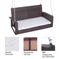 thumbnail image 4 of Outsunny 2-Person Outdoor Rattan Porch Swing with Cushion and Steel Chains, Beige, 4 of 10