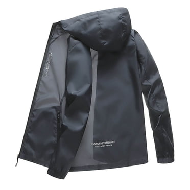 Styesk Jackets for Men Man Casual Breathable Outdoor Fishing Sun Protection Zipper Pocket Long Sleeve Hooded Outwear Jacket