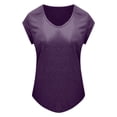 thumbnail image 4 of MIASHUI Débardeurs Décontractés pour Femmes Tendance à Col en V Sans Manches Coupe Ample, Violet, TTG, 4 of 4