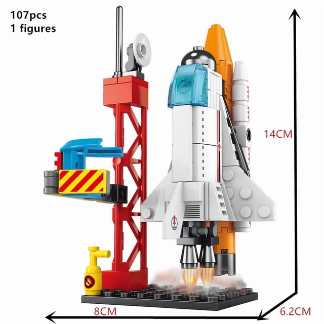 Space Rocket Launch Center Building Blocks Set, Aerospace Space Station and Spacecraft Model, DIY Aviation City STEM Bricks Toy, Creative Educational Gift for Kids