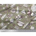 thumbnail image 3 of Soimoi polyester Crepe Fabric Tea Cup,Lemon Slice & Ginger Vegetable Print Sewing Fabric Yard 42 Inch Wide, 3 of 3