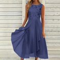 thumbnail image 3 of QJUHUNG Formel pour Femmes Soirée Robe Midi Été Col en V Manches Courtes T-Shirt Soirée Invitée de Mariage Style Asymétrique B-8 Cocktail Gris_i L, 3 of 5