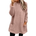 thumbnail image 1 of IMENGL Winter Warm Fleece Thickened Plus Size loose coat jacket sweater, Pink 3XL, Size M-3XL, 1 of 6