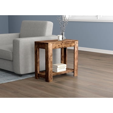 Safdie & Co. Accent Table 24L Brown Reclaimed Wood 1 Drawer 1 Shelf