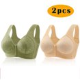 thumbnail image 2 of Yuyuzo Front Closure Bras for Women Plus Size 2 Pack Full Support Wireless Comfortable Everyday Bra, 2 of 4