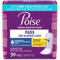 thumbnail image 1 of Poise Incontinence & Postpartum Pads for Bladder Leaks, 7 Drop Ultra Absorbency, Long Length, 39 Count, 1 of 7