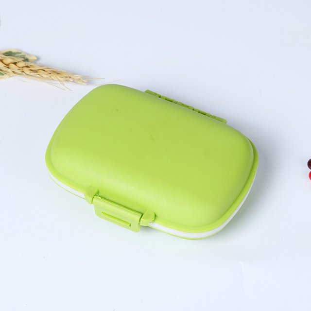 Wheat Straw Portable Plastic Pill Storage Box Wheat straw medicine 8 Grid Mini Vitamins Organizer Medicine Containers