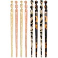 thumbnail image 1 of MasteelfCA 8Pcs Tortoise Shell Long Hair Sticks Acetate Hair Pin Women Hair Styling Tools, 1 of 7