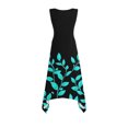 thumbnail image 4 of Ovzne Robes pour Femmes 2025 Robe Femme Robes pour Femmes Sans Manches Col Rond à Cordon Décontractée à Volants Ligne A Robe Mini Robe d'Été Liquidation, 4 of 7