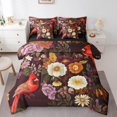 thumbnail image 1 of Tropical Floral Bed in a Bag 7 Pieces Cardinal Bird Bedding Set, Colorful Flower Queen Size Comforter Set Botanical and Animal Theme Bedding Comforter Sets, Spring Garden Bed Set for Kids Bedroom, 1 of 6