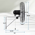 thumbnail image 3 of Hurricane 20 Inch Pro Commercial Grade Classic Wall Mount Fan, Black, 3 of 9