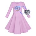 thumbnail image 1 of Robe Fille Coton Violet Unicorn à Paillettes Manches Courtes Décontractée 8 Ans, 1 of 7
