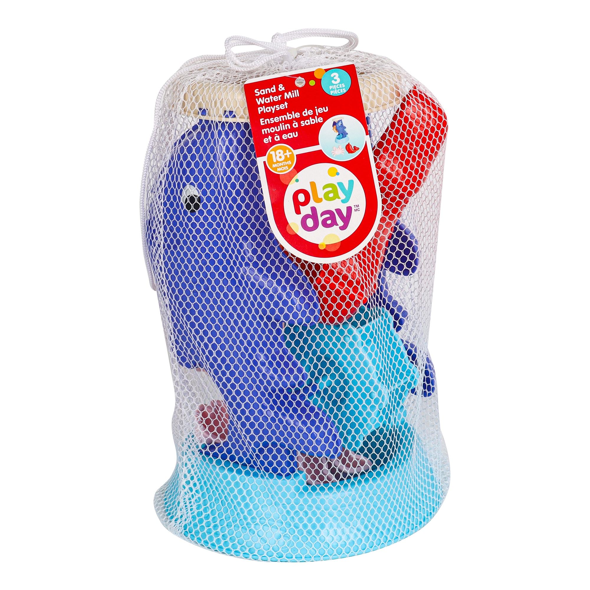 PLAY DAY PL Ensemble de jeu de moulin à sable et à eau 3 pièces, nouveau design, jouet de plage extérieur pour enfants à partir de 3 ans