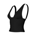 thumbnail image 4 of Women's Solid Color V Neck Sleeveless Belly Button Slim Fit Sexy Top, 4 of 6
