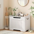 thumbnail image 2 of BeesClover Coffre de Rangement, Banc de Rangement avec Charnière de Sécurité, Coffre de Rangement en Bois, Coffre de Rangement à Couvercle Rabattable pour Couvertures, Banc de Rangement pour Entrée, Salon, Chambre, 2 of 9