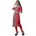 thumbnail image 4 of Moomaya Kurtis Droits Imprimés pour Femmes, Col en V, Manches Retroussables, Kurta Tunique, 4 of 6