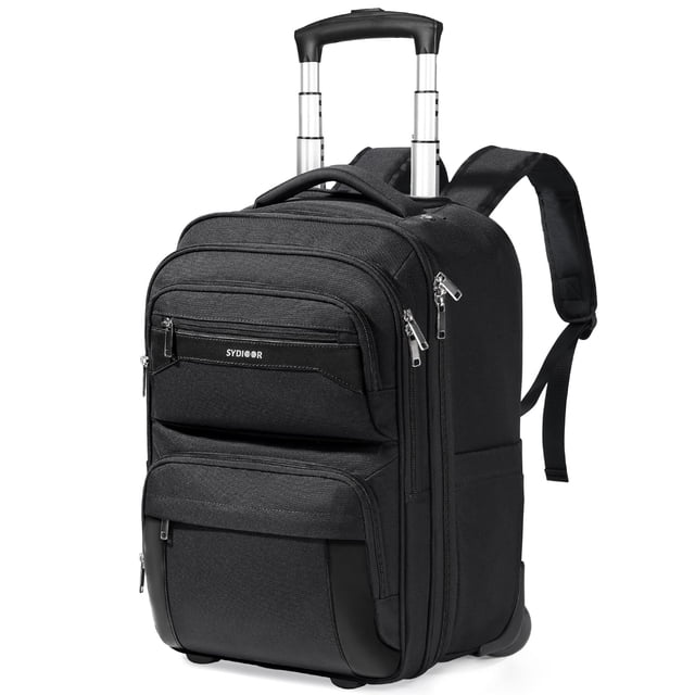 Sydioor Sac à Dos à Roulettes, Sac à Dos à Roulettes de 17,7 Po avec Roues pour Adultes, Bagage Cabine à Roulettes Sac à Dos à Roulettes, Sac à Dos à Roulettes pour Ordinateur Portable pour Hommes Femmes pour Voyager