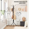 thumbnail image 4 of SONGMICS HOME Coat Rack Freestanding, Metal Coat Rack Stand with 12 Hooks and 3 Legs, Coat Tree, 4 of 7