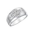 thumbnail image 3 of RYLOS Men's Rings 14K White Gold Classic 7X5MM Oval Gemstone & Diamond Ring White Topaz April Birthstone Rings For Men, Gold Rings Size 12, 3 of 7